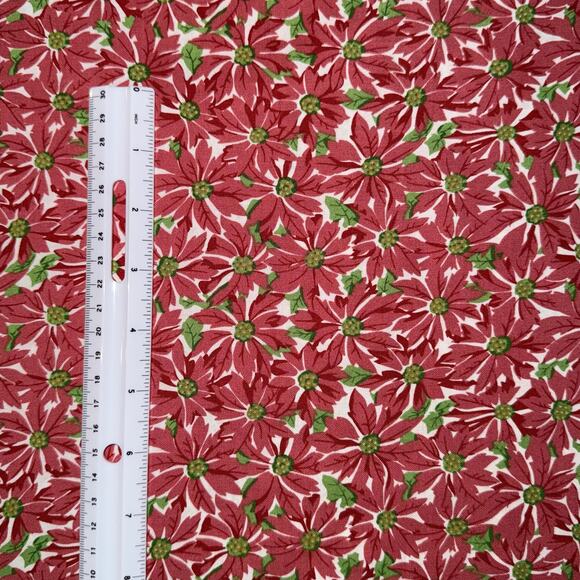 Christmas Poinsettias | Renee Nanneman of Need'l Love | Andover Fabrics | 1/2 YD - Picture 2 of 7